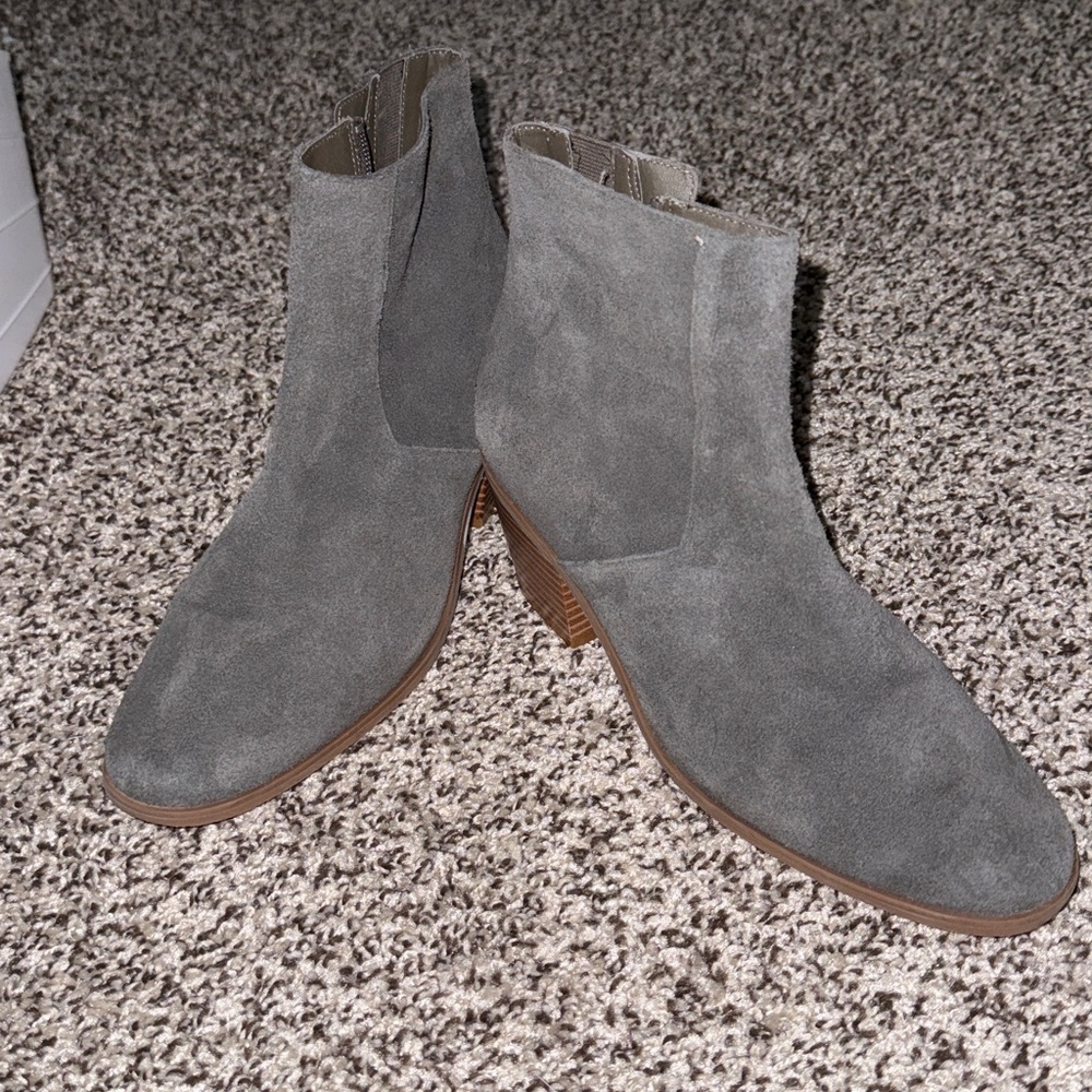 Susina Gray Suede Ankle Boots